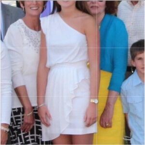 Asymmetrical White Ruffle Dress